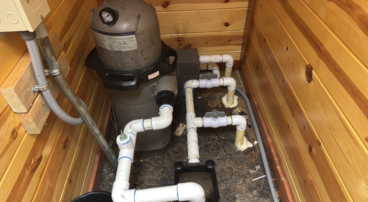Pool filter, pump and valves checked during a pool and spa inspection